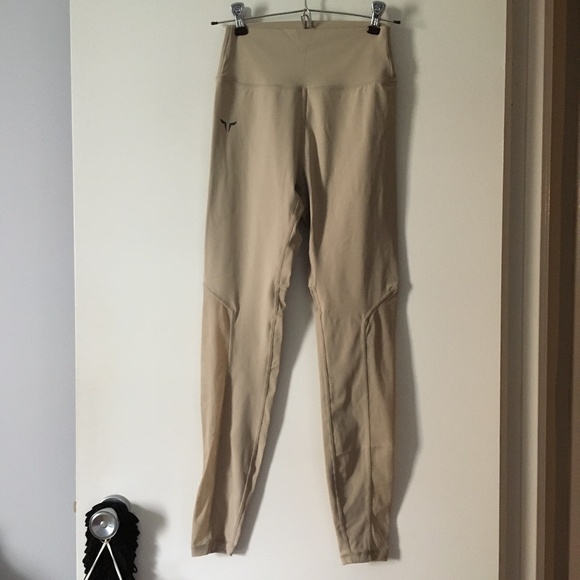 SQUATWOLF Cobblestone Light Tan Mesh Insert Leggings M - Picture 2 of 7